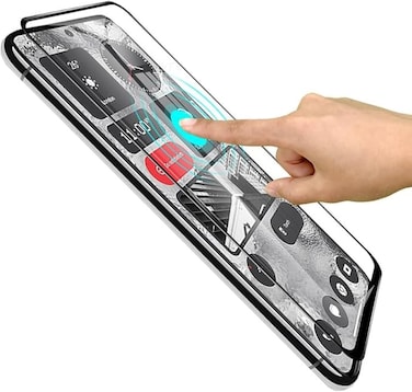 Muzz Full Screen Tempered Glass Nothing Phone 2 Black Full Cover Glue HD Screen Protector For Full Coverage Black Edge 3D Guard Glossy Glass on For Nothing 2 (6.7") (1)