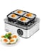 AGARO Grand Egg Boiler And Poacher,2-in1 Boils 8 Eggs, Poach 4 Eggs, Steamed Vegetables, 3 Boiling Modes, Stainless Steel Body, Transparent Lid, 500W, Silver