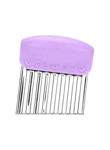 Stainless Steel Potato Carrot Chip Wavy Crinkle Purple 9cm