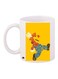 Graphic Art Printed Coffee Mug White/Yellow/Blue