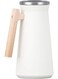1L White Thermal Coffee Carafe &acirc;&euro;&ldquo; Stainless Steel Vacuum Flask with Wooden Handle &amp; Push-Button Lid &acirc;&euro;&ldquo; Keeps Drinks Hot or Cold for Hours