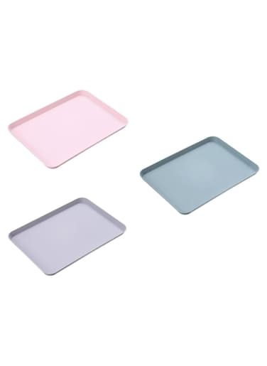 3pcs Square Plastic Food Trays, Reusable Serving Plates for Fruits and Desserts