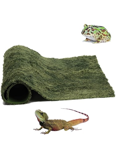 BIGTHREE Reptile Carpet, Reptile Terrarium Floor Liners Green Moss, Fibre Mat for Pet Box Lining, Rainforest Reptile Supplies, Reptile Cage Tank Supplies &amp; Accessories for Turtles, Lizards, Chameleons