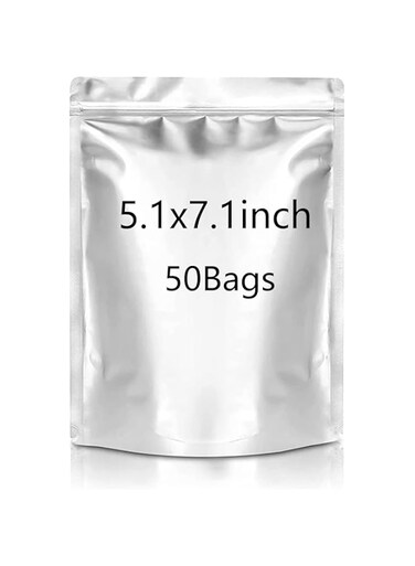 CANLENPK 5.1x7.1inch Zipable Mylar Bags for Food Storage,Aluminum Stand-Up Bags Zipper Resealable Bags Heat Sealable Resealable Reuseable Food Storage Bags