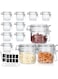 SKYLINK 12Pack 7 oz Glass Jars with Airtight Hinged Lids, Small Mason Jars for Kitchen Storage &amp; Canning, Includes 6 Extra Silicone Seals &amp; Writable Chalkboard Labels