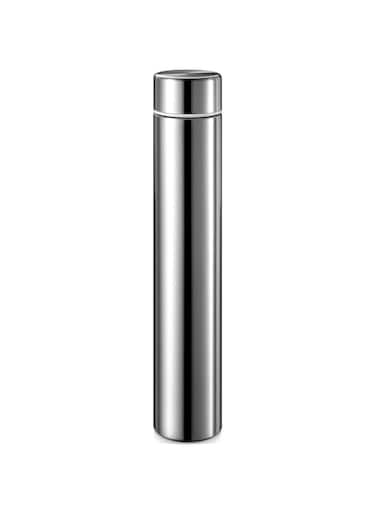 Vesici Slim Water Bottle 8.8 oz Small Stainless Steel Purse Compact Insulated Water Bottles Camping Travel Backpack Pocket Flask for Car Cold Coffee Tea(Silver,1 Pack)