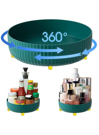 Carousel and Organizer with 360&Acirc;&deg; Rotating Tray for Convenient Storage of Cosmetics, Toiletries, Jewelry, Makeup, Kitchen Items, and More