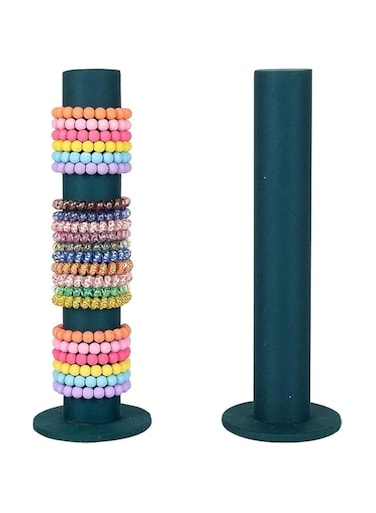 ECVV Jewelry Bracelet Watch Display Stand Hair Band Vertical Tower Bangle Scrunchie T-Bar Rack Holder Closet Organizer for Women Home   Dark Green