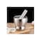 Stainless Steel Mortar and Pestle Set with Brush &ndash; Pill Crusher, Spice Grinder, Herb &amp; Pesto Bowl