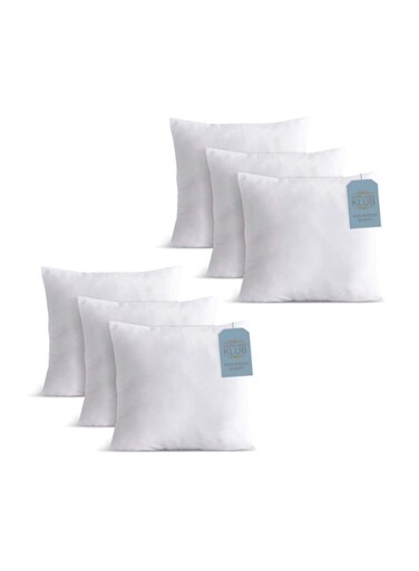 Linen Klub 6-Piece Cushion Fillers 40x40 cm &acirc;&euro;&ldquo; 300 Grams Each &acirc;&euro;&ldquo; Bulk Soft Pillow Inserts with Non-Woven Fabric &acirc;&euro;&ldquo; Perfect for Hotels, Home Styling &amp; More