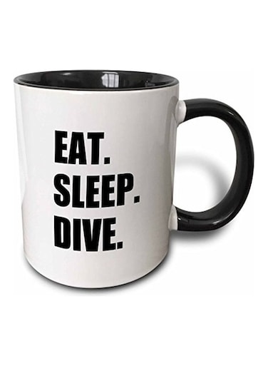 Eat Sleep Dive Printed Mug Black/White