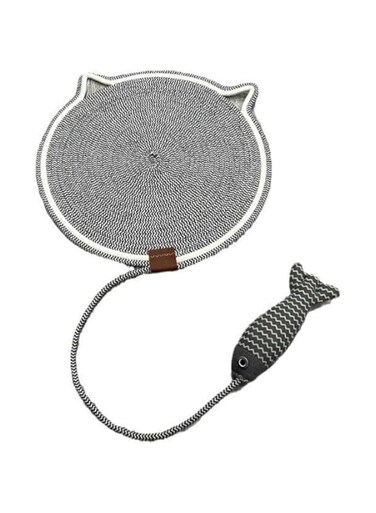 LQZHBDWZ Cat scratch pad, 42cm cat scratch pad, cat lying pad, woven toy fish integrated pet, all season universal dog sleeping pad, cat scratch pad (Water ripple)