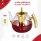Glass Teapot 1000ml with Infuser, Heat Resistant Borosilicate Tea Kettle Golden Handle Lid
