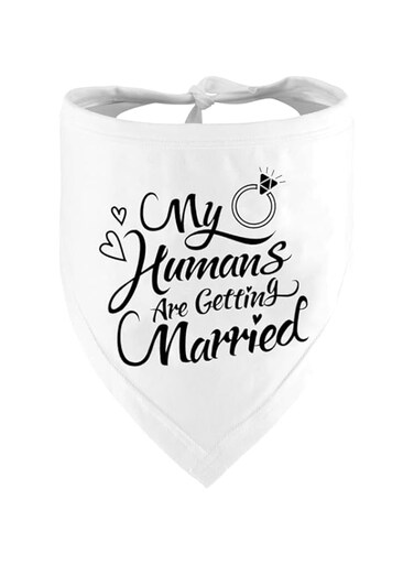 Party with Emma Engagement Gift My Humans are Getting Married Dog Bandana Wedding Photo Prop Pet Scarf Dog Engagement Announcement Pet Accessories