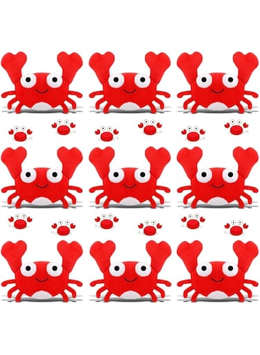 NALACAL 9 Pcs Lobster Crab Stuffed Animal Lobster Crab Plush Cute Lobster Crab Doll Toy Soft Small Stuffed Lobster Crab Hanging Ornaments for Keys Purse Backpack Bags Birthday Party Favors (17x14cm)