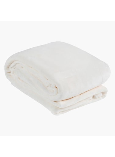 Box Lavish Mirco Flannel Bed Blanket Polyester White 220 x 150cm
