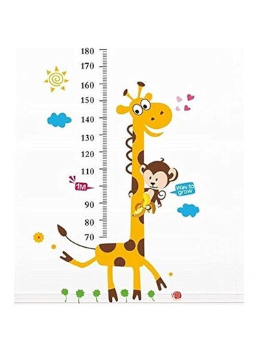 Cartoon Giraffe Kids Growth Chart Height Measure For Home/kids Rooms Diy Wall Stickers