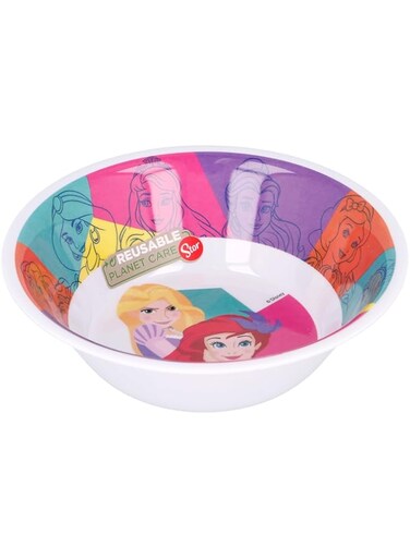 Disney Princess Bright And Bold Melamine Bowl Without Rim, White/Pink