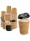 OVILINES 8 oz [50pcs] Brown Disposable Ripple Insulated Paper Cups with Lids &amp; 30 Straws, Corrugated Coffee and Tea Cups, Eco-Friendly, Leak-Proof, Recyclable, Hot Beverage Ripple Wall Paper Cups
