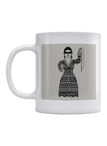 Um Kulthum Printed Coffee Mug White/Black/Grey
