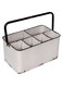 Creative Co-Op Distressed White Metal Caddy with 6 Compartments
