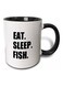 Eat Sleep Fun Text Two Tone Mug Black and White