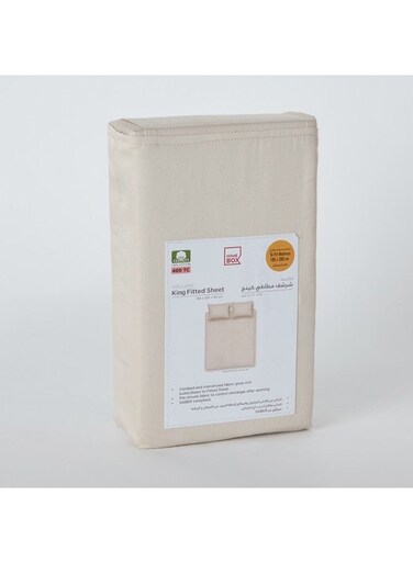 Box Opulent Luxe Solid Cotton King Fitted Sheet 180 x 200 x 40 cm