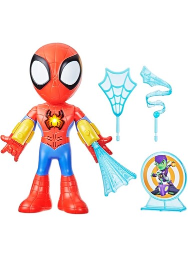 SPIDEY AND HIS AMAZING FRIENDS Marvel Electronic Suit Up 10-Inch Action Figure with Lights Sounds, Preschool Toys for Kids Ages 3 Up