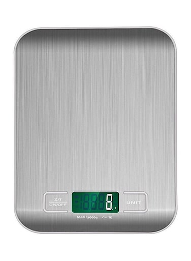 Digital Food Scale Silver/Green 7.09x5.51x0.59inch