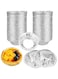 YHRY 100 Pcs Foil Trays Muffin Cases, Disposable Aluminum Foil Cups, Round Mini Egg Tart Cases Mold for Cake Tarts Cupcakes, Foil Pudding Dishes Basins Pancake Bun Cases Tin Pie Trays for Baking