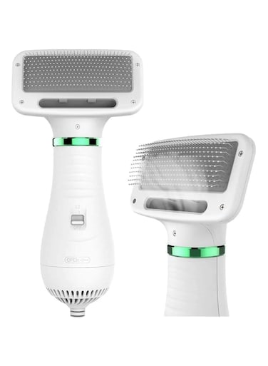 L&amp;V 2-In-1 Pet Dog Hair Dryer Comb 300W Low Noise Slicker Brush Pet Grooming Blower with Adjustable Temperatures Settings for Small and Medium Dogs and Cats