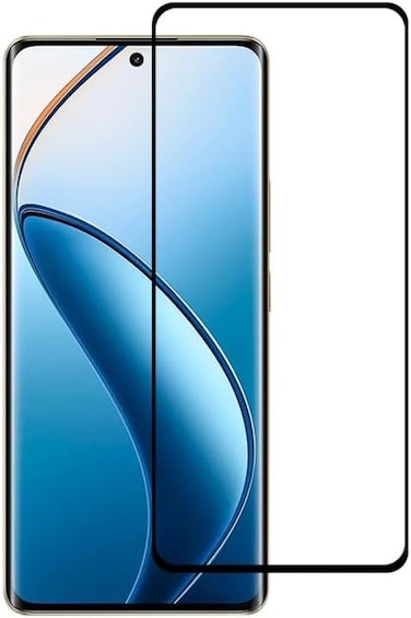 Realme 12 Pro Plus Screen Protector, Bubble Free, Anti-Scratch, Anti-Fingerprint, 9H Hardness 3D Curved Edge Tempered Glass Screen Protector for Realme 12 Pro Plus Black