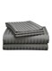 3 PC STRIPED HOTEL QUALITY 300TC BEDSHEET SET WITH 2 PILLOW COVERS GREY