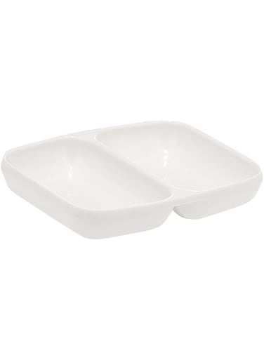 Verona Divided Dish, White, 8 cm, Rectangular, Melamine