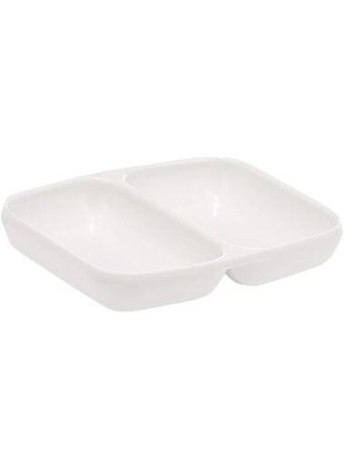 Verona Divided Dish, White, 8 cm, Rectangular, Melamine
