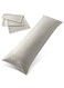 Linen Klub Long Body 1Pc Stripe Pillowcase - 100% Microfiber with envelope closure, Soft and Durable Quality, Size : 45 x 125cm , Beige