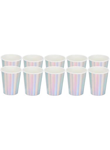 20pcs Party Paper Cups Elegant Decoration Gold Silver Tones Festival Birthday Picnic Use Compostable Recyclable Juice Cup for Party Coffee Tea (Silver)