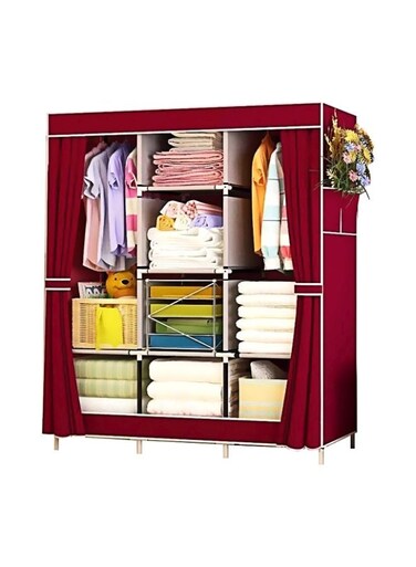 Portable Wardrobe Organizer Maroon