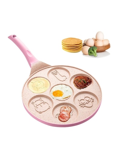 Pancake Pan With 7 Animal Designs for kids - Round Ceramic Pancake Pan Nonstick Surface &amp; Comfortable Handle
