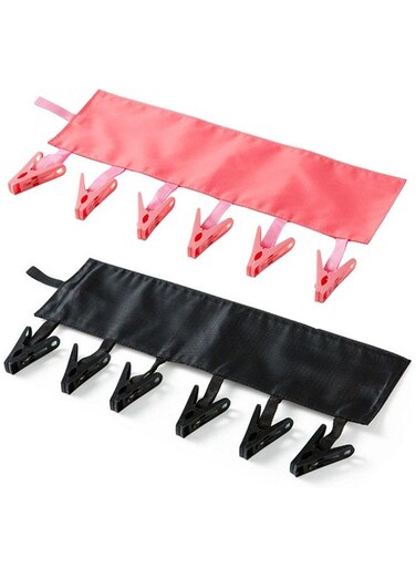 2Pieces Multinational Portable Cloth Drying Rack Foldable Bathroom Towel Socks Hanger Clip