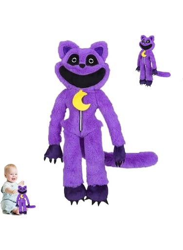 LEGQYJK Smiling Critters Plush Toy, Plush Toy for Children, Smiling Critters Plush Toy, Catnap Plush Toy Favourite Gifts for Children Birthday Party (Light Purple)