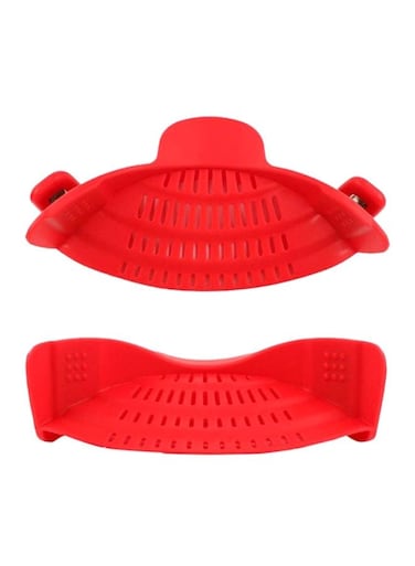 Baby Silicone Colander Strainer Clip Red 23x7x13cm