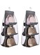 sheful Hanging Handbag Purse Organizer, 2 Pack Hanging Closet Organizer with 6 Large Pockets, Handbag Hanging Organizer for Clothes and Handbag, Hanging Storage Organizer for Family Bedroom - Grey