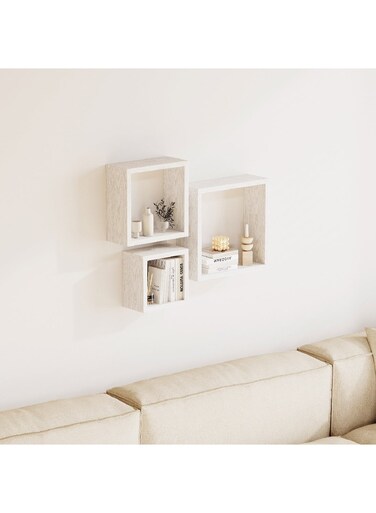 Box Jazz Cube 3-Piece Wall Shelf Set 25 x 9 x 25 cm