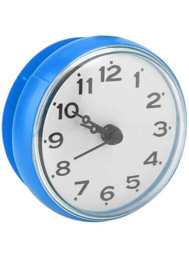Velaurs Waterproof Clock, Bath Clock, Wall Clocks Battery Operated with Suction Cup, Cute Compact Digital Clock Wall for Living Room, Bedroom, Kitchen, Office, Classroom Deco (Blue)