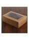 10-Piece 6-Cavity Paper Cupcake Box Set Brown/Clear
