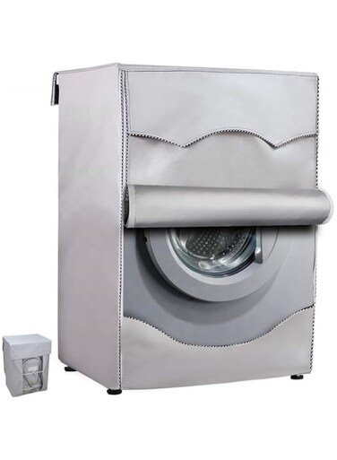 Washer/Dryer Cover,Washine Machine Cover for Waterproof and dustproof thickening Front-Loading Machine (silver)