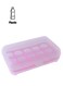 Grid Egg Storage Box For Refrigerator Clear/Pink 26x17x7cm