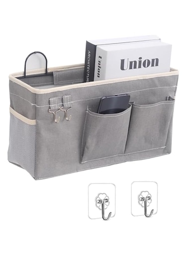Heatunk Fabric Hanging Basket Organizer - Wall Storage Solution for Closet, Kitchen, Bedroom, Office, RV Camper, Locker - Gray