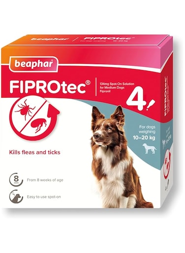 Beaphar Fiprotec Spot-On For Medium Dog, 4 Pipette